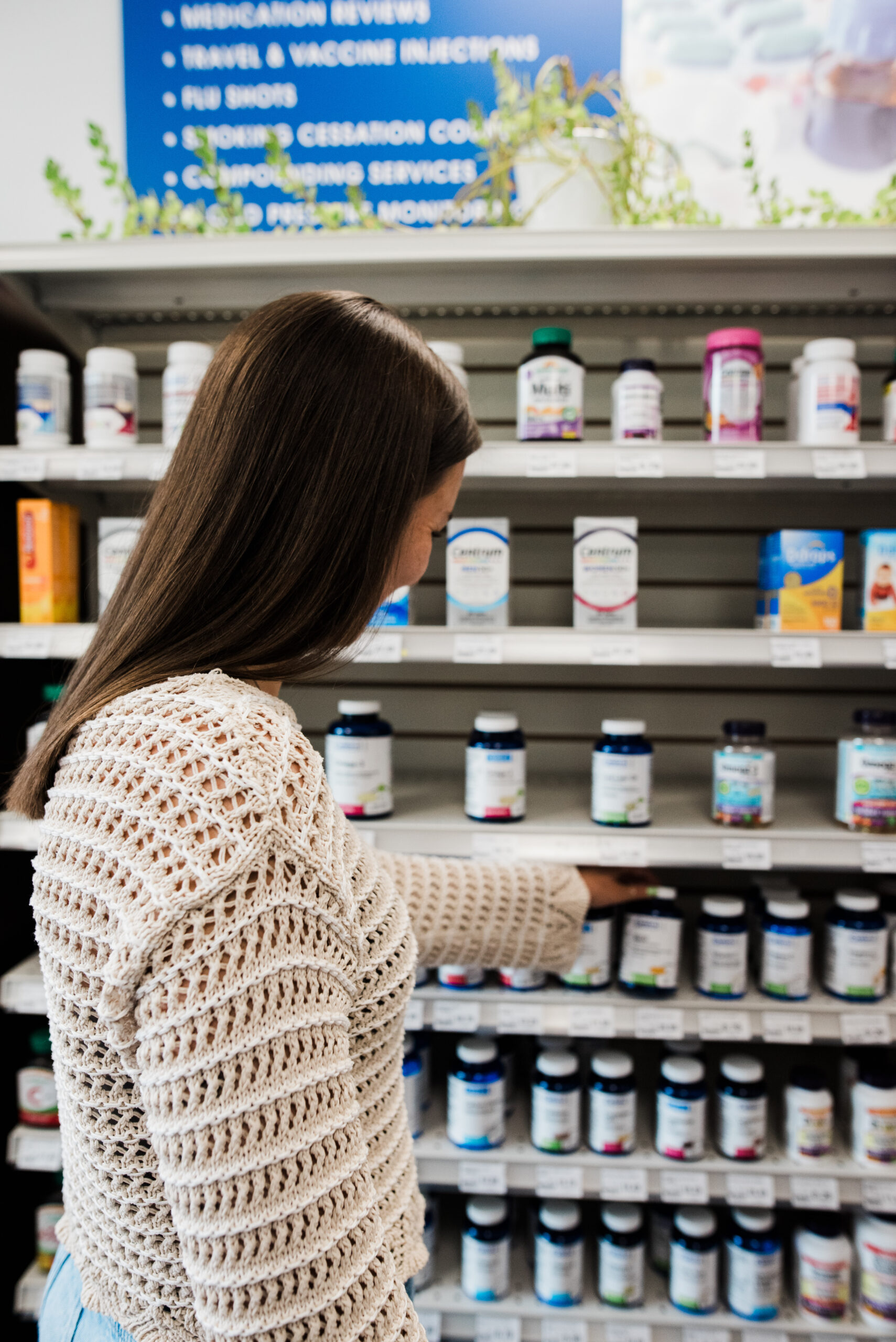 A women shopping for travel medication on Kamloops BC.